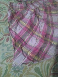 Girls Pink Plaid Blouse