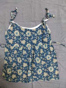 Floral Print Tie Strap Tank Top