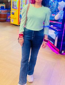 Green Puff Sleeve Top