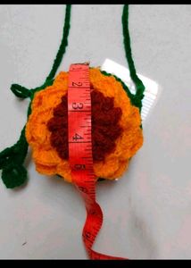 Crocheted Sunflower Crossbody Bag