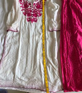 Vibrant Pink &amp; white  Patiala Salwar