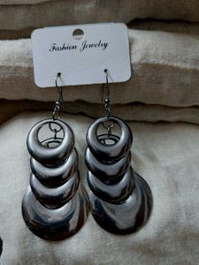 Statement Silver Drop Earrings