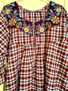 winter nighty with front zip and side pocket