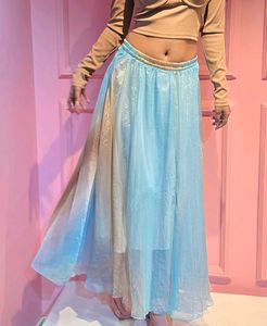 Gradient Silk Skirt