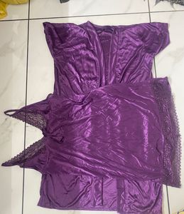 Elegant Silk Nightwear Set💜😍