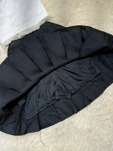 Black Pleated Skirt with shorts