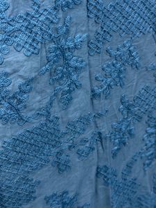 Blue Embroidered Kurta with attached ghagra