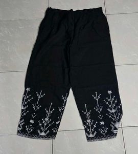 Global Desi Embroidered Black 3/4th pants