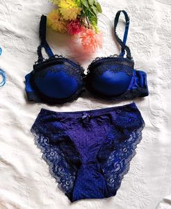 Lace Trimmed Blue Bra with brief 👍