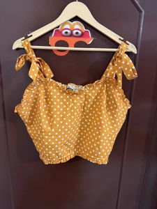 Mustard Yellow Polka Dot Top