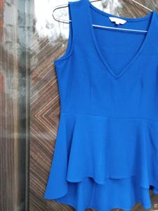 Stylish Blue Peplum Top