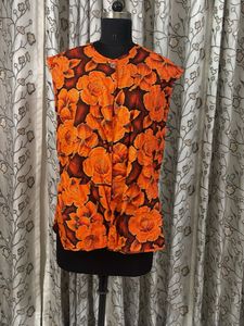 Vibrant Floral Sleeveless Blouse