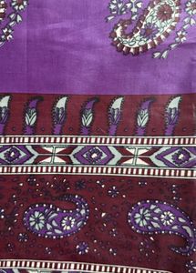 Purple Paisley Print Saree