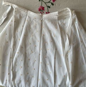 Elegant White Sequined Ethnic Skirt