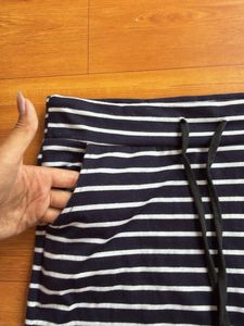 Striped Casual Midi Skirt