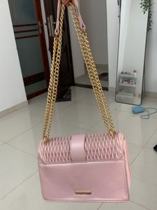 Chic Pink Quilted Chain Shoulder Bag