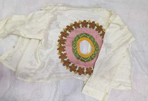 Embroidered Cream Blouse