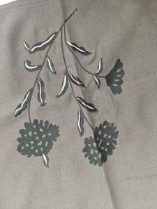 Best Grey Floral Embroidered Kurta and Pants Set