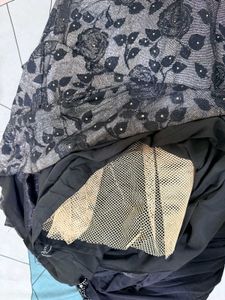 Stylish Black Ready to wear Saree Type Lehenga