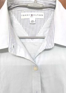 Tommy Hilfiger Women's Light Blue Button-Up Shirt