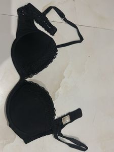 Black Lace Trim Bra