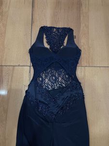 Elegant Navy drss with Lace Detail