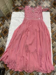 Embroidered Pink gown Set