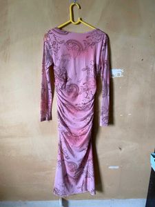 Pink Paisley Print Bodycon Dress