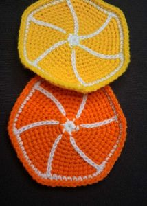 Handmade Crochet Citrus Coasters