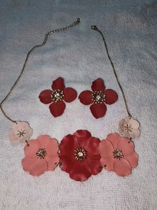Floral Statement Necklace &amp; Earring Set