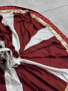 Stylish Maroon and White Striped Lehenga