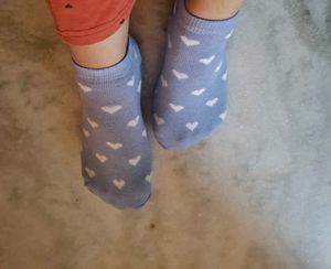 Cute Blue Heart Socks