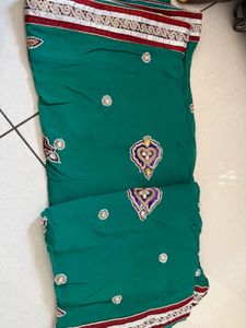 Embellished Green Saree