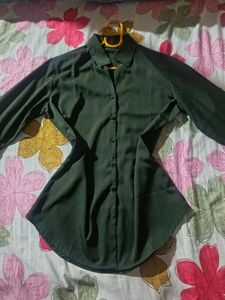 Elegant Dark Green Collared Shirt