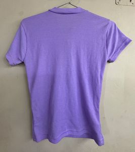 Purple Ribbed Zip-Up Top