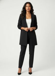 Black Open Front Blazer