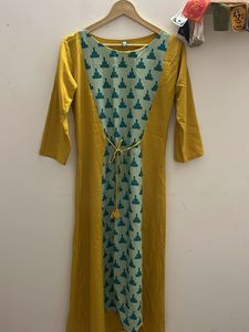 Stylish Yellow & Teal Kurta