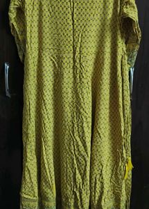 Yellow Printed Kurta