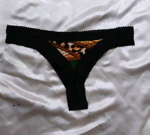 Stylish Black & Patterned Thong