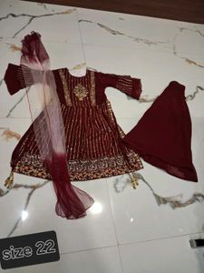 Stunning Maroon Kurta Set with Sharara