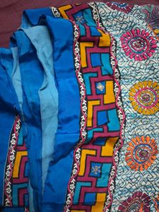 Blue Printed saree