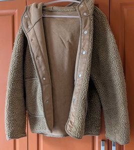 Cozy Beige Hooded Teddy Jacket - Unisex