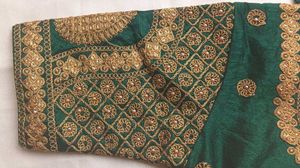 Bridal Blouse, Embroidered Green Blouse, Festive,