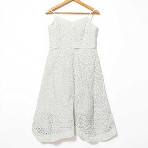 Elegant White A-Line Midi Dress