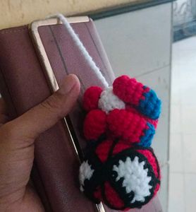 Handmade Crochet spiderman Keychain