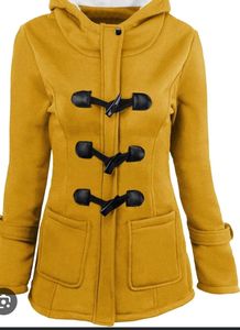 Yellow Duffle Coat with Hood and dress free