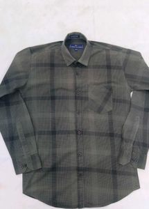 premium Olive Green Casual checked Shirt