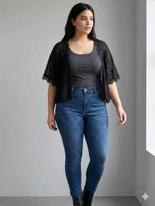Sheer Black Lace Kimono Cardigan