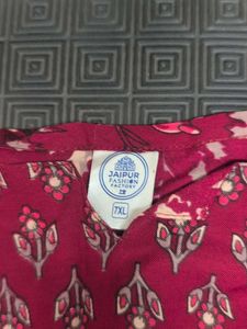 Maroon floral printed Anarkali dress 7XL size