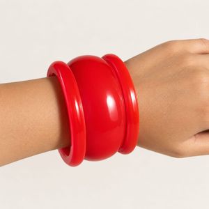 Vibrant Red Statement Bangle Set